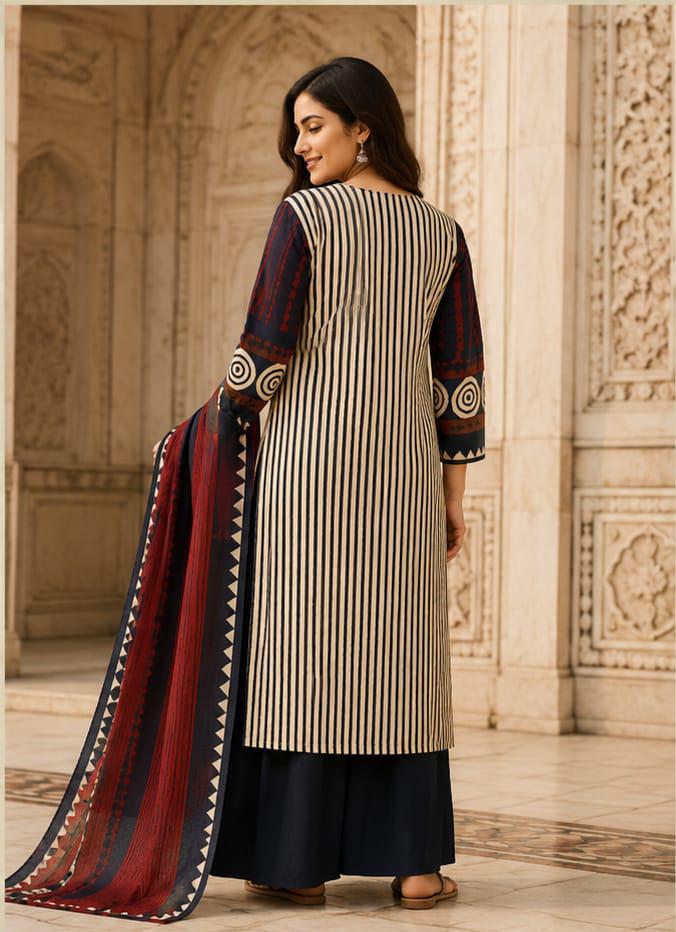 Cotton printed straight kurti set